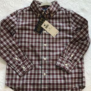 Boy’s long sleeved plaid button down shirt